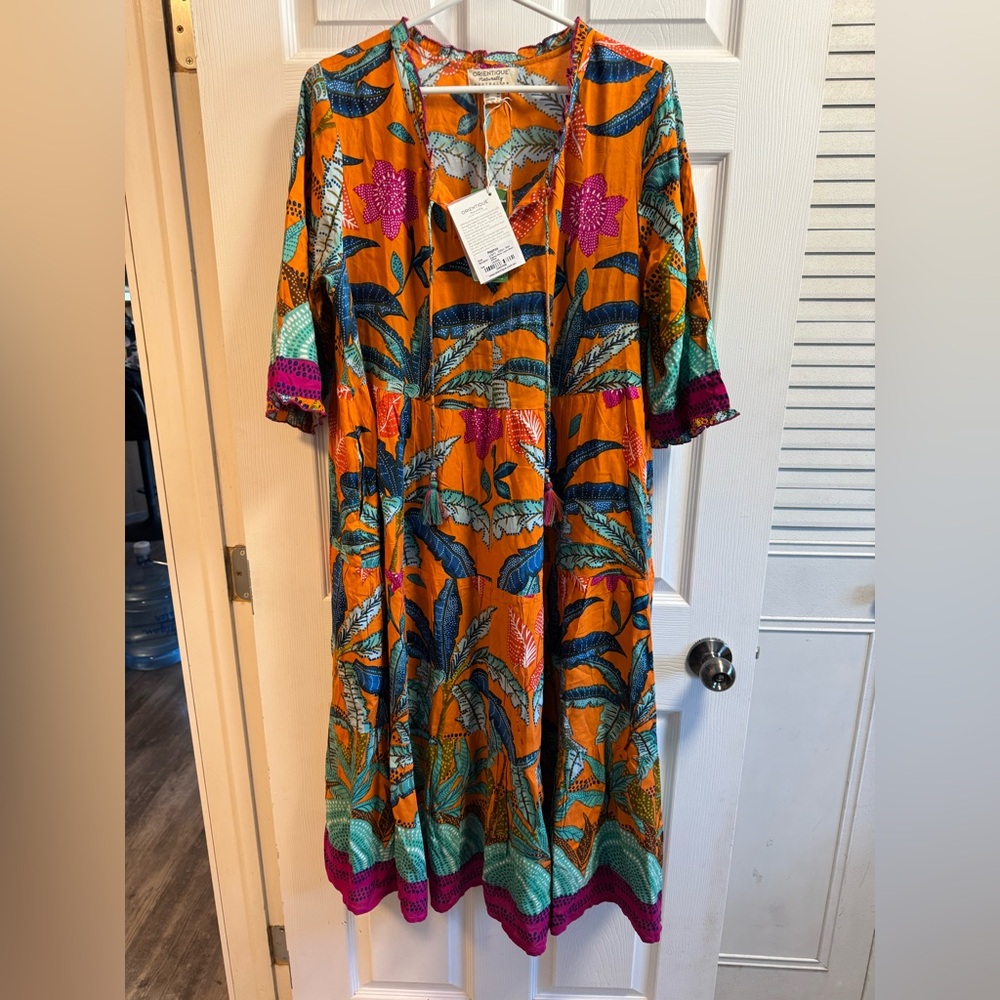 Orientique Tropical Orange Dress